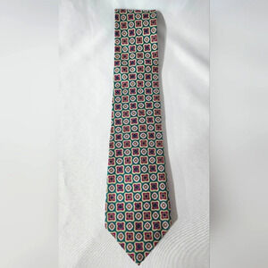 Meeting Street Gentlemen Clothiers Tie Green Purple Silk Necktie Neckwear‎ FLAW